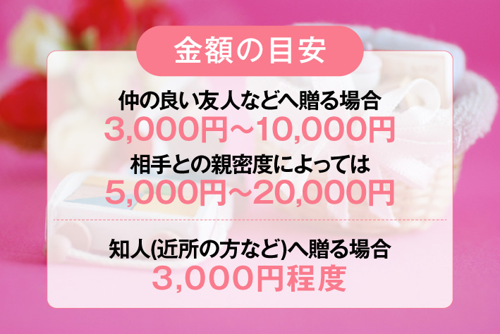 出産祝いの金額相場｜友人・知人